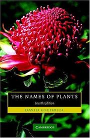 Front cover of The Names of Plants by David Gledhill