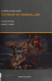 Front cover of Textbook of criminal law by Dennis J. Baker