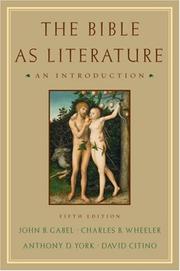 Cover of The Bible as literature by John B. Gabel