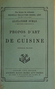 Front cover of Propos d'art et de cuisine by Alexandre Dumas