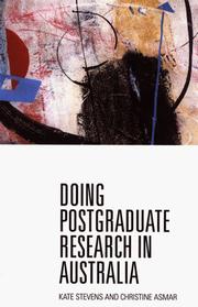 Front cover of Doing postgraduate research in Australia by Catherine J. Stevens