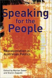 Front cover of Speaking for the People by Marian Sawer