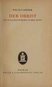 Front cover of Der Obrist by Felix Langer