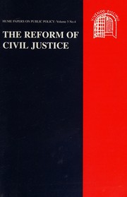 Cover of The Reform of Civil Justice (Hume Papers on Public Policy) by Hector L. MacQueen