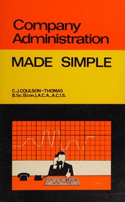 Front cover of Company administration made simple by Colin Coulson-Thomas