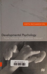 Front cover of Developmental psychology by Keith Richardson