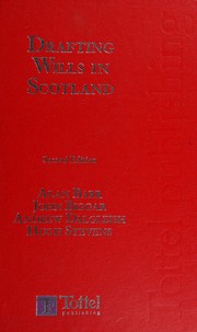 Front cover of Drafting wills in Scotland by Alan R. Barr