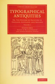 Cover of Typographical antiquities by Joseph Ames