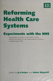 Front cover of Reforming health care systems by A. J. Culyer