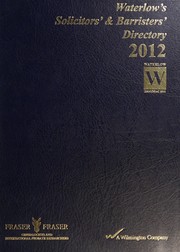 Front cover of Waterlow's solicitors' & barristers' directory 2012 by Keya Pereira