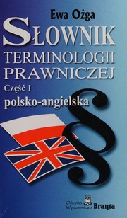 Front cover of Słownik terminologii prawniczej by Ewa Ożga