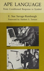 Cover of Ape language by E. Sue Savage-Rumbaugh