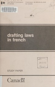 Front cover of Drafting laws in French by Marie Lajoie