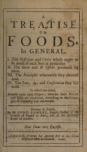 Front cover of A treatise of foods in general ... by Louis Lémery