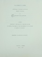 Front cover of Strategies of problem solving and related variables by Marjorie Adella McLeod