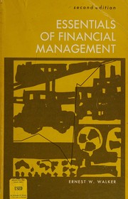 Front cover of Essentials of financial management by Ernest W. Walker