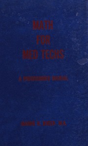 Cover of Math for med techs [a programmed manual] by Joanne R. Bobek