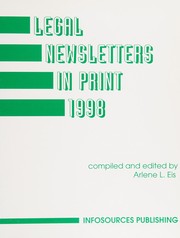 Front cover of Legal newsletters in print, 1998 by Arlene L. Eis