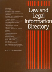 Cover of Law and legal information directory by Laurie J. Fundukian