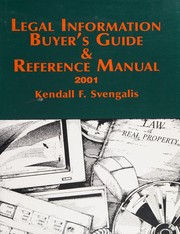 Cover of The legal information buyer's guide and reference manual by Kendall F. Svengalis