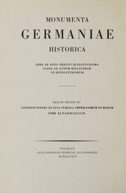 Front cover of Constitutiones et acta publica imperatorum et regum, Bd.1, 911-1197 by Ludwig Weiland