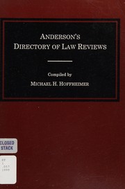 Front cover of Anderson's directory of law reviews by Michael F Hoffheimer