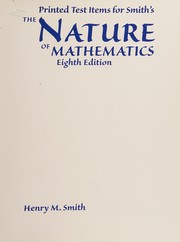 Front cover of Printed test items for Smith's the nature of mathematics by Henry M Smith