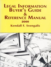Front cover of Legal Information Buyer's Guide and Reference Manual, 2000 by Kendall F. Svengalis
