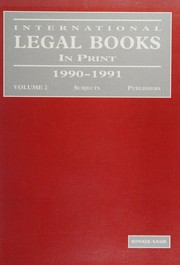 Cover of International legal books in print, 1990-1991 by Michael D. Chapman