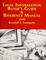 Front cover of Legal information buyers guide and reference manual 2006 by Kendall F. Svengalis