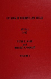 Front cover of National legal bibliography, annual by Peter D. Ward