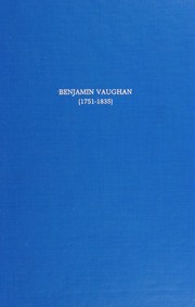 Cover of Benjamin Vaughan (1751-1835) by Craig C. Murray