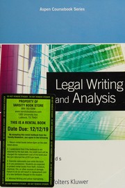 Front cover of Legal Writing and Analysis by Linda H. Edwards