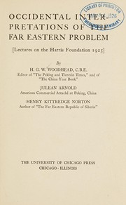 Front cover of Occidental interpretations of the Far Eastern problem by H. G. W. Woodhead