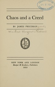 Cover of Chaos and a creed by Winifred Margaretta Kirkland