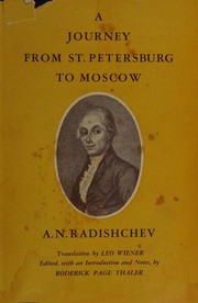 Cover of Путешествие из Петербурга в Москву by Aleksandr Nikolaevich Radishchev