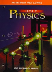Front cover of Holt physics by Holt Rinehart and Winston