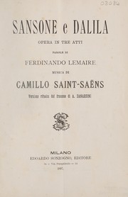 Cover of Sansone e Dalila by Ferdinand Lemaire