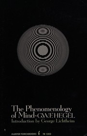 Front cover of Phenomenology of Mind by Georg Wilhelm Friedrich Hegel