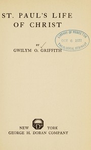 Cover of St. Paul's life of Christ by Gwilym Oswald Griffith