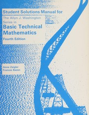 Front cover of Student Solutions Manual for the Allyn J. Washington Series in Basic Technical Mathematics by Anne Ziegler