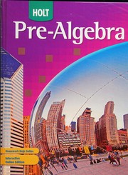 Cover of Holt Pre-Algebra by Jennie M. Bennet