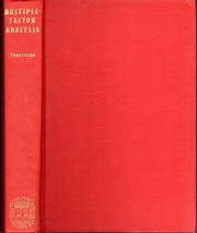 Cover of Multiple-factor analysis by Louis Leon Thurstone