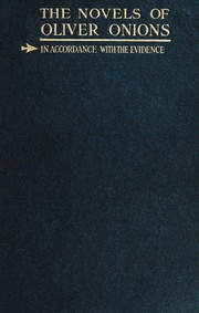 Front cover of In accordance with the evidence by Oliver Onions