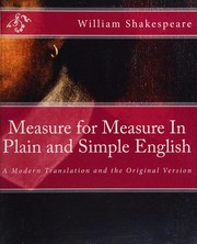 Front cover of Measure for measure in plain and simple English by William Shakespeare
