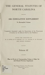Front cover of The general statutes of North Carolina by North Carolina.