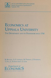 Front cover of Economics at Uppsala University by Ragnar Bentzel