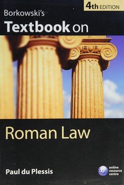 Front cover of Borkowski's textbook on Roman law by Paul J. du Plessis