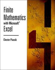Cover of Finite math with Microsoft Excel by Chester Piascik