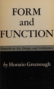 Cover of Form and function by Horatio Greenough